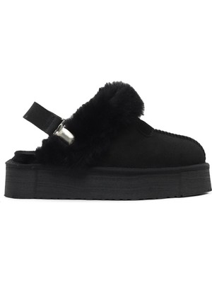 Bueno Shoes Siyah Süet Kadın Az Topuklu Terlik 05AG6104054 05AG6104054