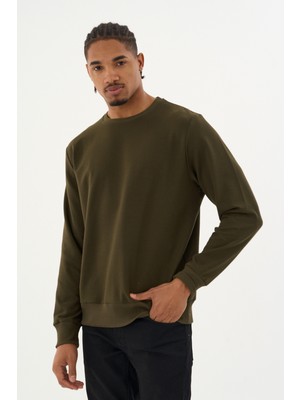 Superlife Süperlife Erkek Gri Bisiklet Yaka Ribanalı Regular Fit Sweatshirt SPR26SWK930