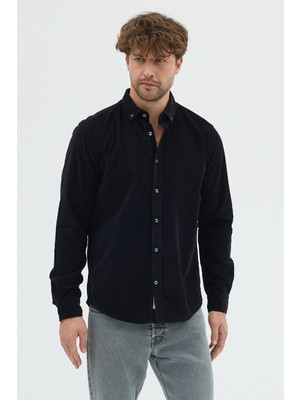 Cosplay Erkek Relax Fit Kadife Uzun Kollu Gömlek