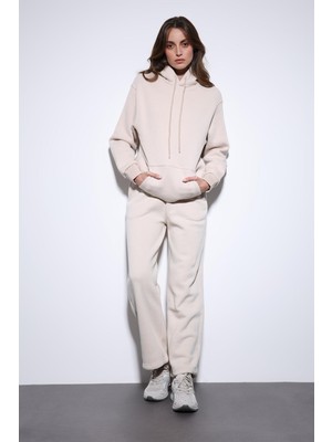 Antioch Taş Kapüşonlu Basic Kadın Sweatshirt