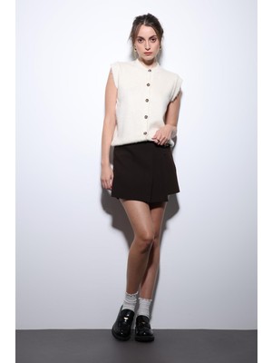 Antioch Ekru Dokulu Kadın Triko Yelek