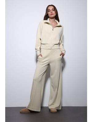 Antioch Sarı Fermuarlı Kadın Eşofman Takım