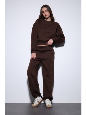 Antioch Kahve Basic Kadın Sweatshirt