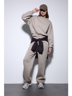 Antioch Açık Vizon Basic Kadın Sweatshirt