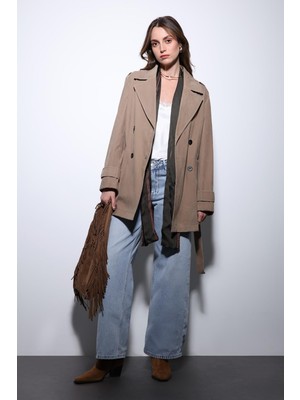 Antioch Vizon Süet Görünümlü Kadın Trençkot