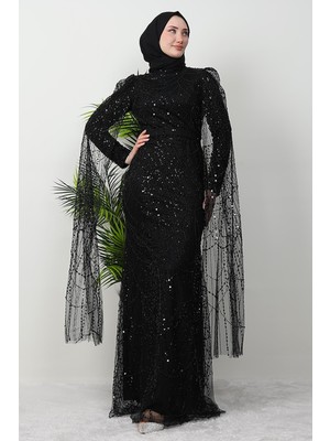 Giza Store Duru Taşlı Abiye Siyah
