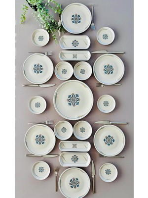 Venüs Home Decoration Efsun Serisi 6 Kişilik 21 Parça Modern Kahvaltı Takımı