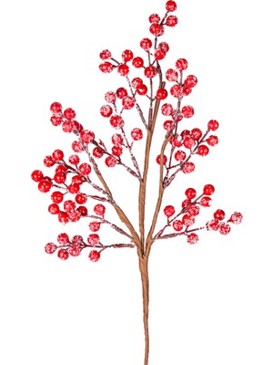 Herdekora Yılbaşı Süsü Pike Berry Kokina Karlı Kırmızı 46 Cm.