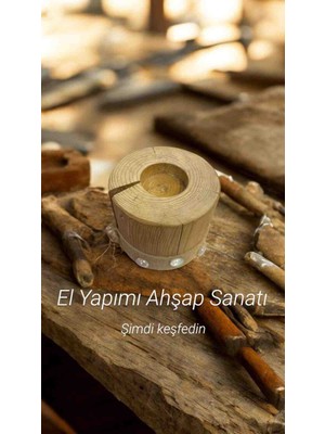 Gürses Home Ahşap Kütük Mumluk Dekoratif Aksesuar