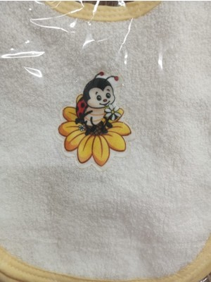 ArtukTekstil 3’lü Bebek Mama Önlüğü Seti – Sarı Kenarlı Arı Desenli