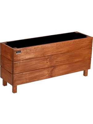 Faev Alaçatı Model Ahşap Saksı 75X27X45CM Dış Mekan Dekoratif Bahçe & Balkon Çiçekliği - Hazır Kurulu Kahverengi