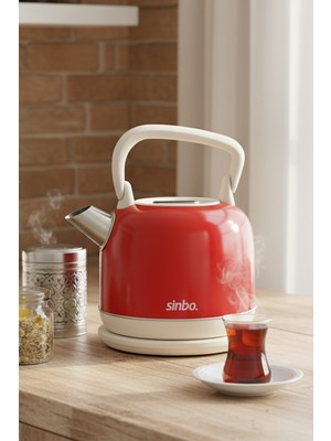 Sinbo SK-8035 Paslanmaz Çelik Retro Su Isıtıcı 2,2 lt Kapasite ile Otomatik Kapanma Özelliği
