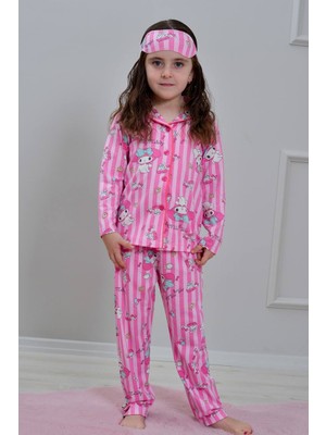 Yağmur Giyim Pjkö My Melody Desenli Pembe Uzun Kollu Önden Düğmeli Kız Çocuk Pijama Takımı 4-12 Yaş 506U