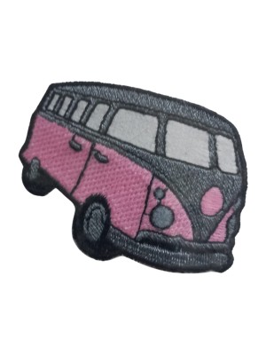 P Parla Aplike Ütü İle Yapışan Otobüs Pembe-gri Arma 4x2,5 Cm
