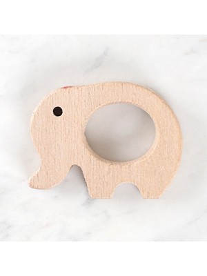 Loren Crafts Fil Figürlü Organik Ahşap Diş Kaşıyıc