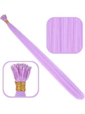 Marsilyan Fiber Sentetik Boncuk Kaynaklık Renkli Saç - Lila - 100 Adet