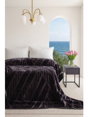 Bedline Decent Çift Kişilik Battaniye 220*240 Antrasit