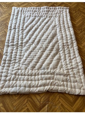 El Yapımı Bebek Yün Yorganı, %100 Doğal, 95X145, Beyaz