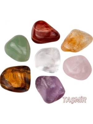 7'li Çok Renkli Doğal Taş Tımbıl Seti, Şık ve Renkli Takı Aksesuarı