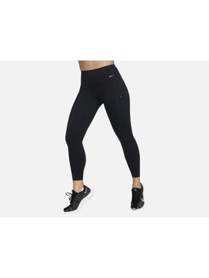 Nike Go Therma-Fit High-Waisted 7/8 With Pockets Training Yüksek Belli Siyah Kadın Tayt
