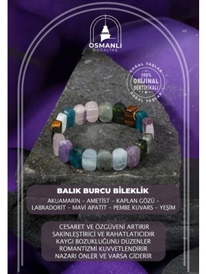 Renkli Taşlı Balık Burcu Bileklik, Şık ve Doğal Tasarım