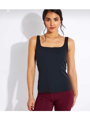Nike Yoga Luxe Shelf-Bra Dri-Fit Black Tank Top Siyah Kadın T-Shirt/atlet