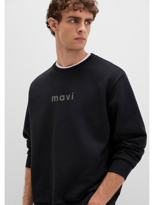 Mavi Mavi Logo Baskılı Siyah Sweatshirt 0S10556-900