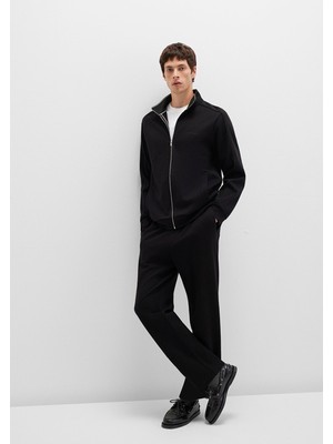 Mavi Siyah Örme Interlok Pantolon 0010489-900