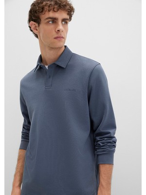 Mavi Düğme Detaylı Mavi Polo Tişört 0613043-80776