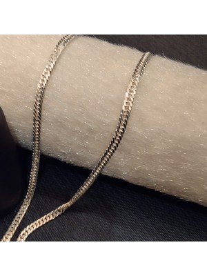 Generic 925 Ayar Gümüş Sıralı Halka Model Erkek Kolyesi-Şık TASARIM-50CM /4mm