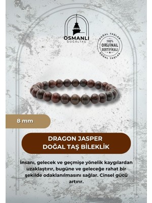 8mm Doğal Taş Bileklik, Sıcak Bordo Renk, Şık ve Doğal Takı