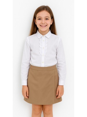 tinytrends Kız Çocuk %100 Pamuk Gabardin Esnek Bel Okul Şort Etek