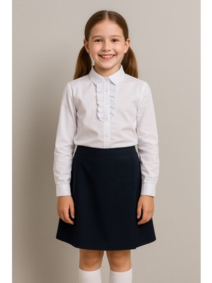 tinytrends Kız Çocuk %100 Pamuk Gabardin Esnek Bel Okul Şort Etek