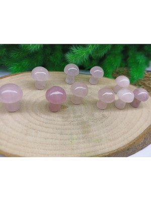 Pembe Kuvars Mantar Doğal Taş Dekorasyon, Sertifikalı, Şık ve Zarif Tasarım