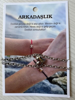 Iki Parçalı Kalpli Bileklik Seti, Dostluk ve Sevgi Sembolü