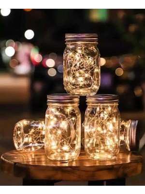 Repplam Güneş Enerjili Günışığı Ledli Kavanoz Solar 3W Dekoratif Balkon Bahçe Aydınlatma