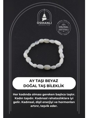 Doğal Ay Taşı Bileklik, Renkli ve Şık Takı, El Işçiliği, Sağlık ve Enerji Desteği