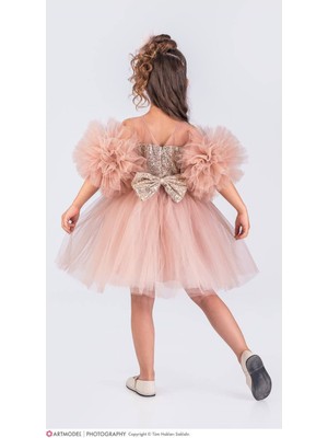 Kokoş Bebe Ponpon Tak Çıkarlı Kız Çocuk 4 Parça Elbise - 3/10 Yaş - 31535