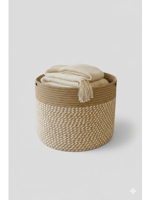 Renkli Hasır Sepet, Düzenleyici, 40X30CM, Çekici ve Çok Amaçlı Dekorasyon