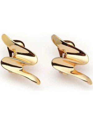 Şık Altın Kaplama Klipsli Küpe, Zarif ve Rahat Tasarım ile Tarzınıza Güzellik Katın