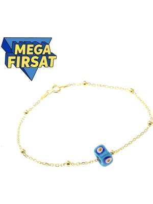 Kadın Gümüş Mineli Turkuaz Taşlı Top Top Bileklik, Şık ve Zarif Takı Parçası