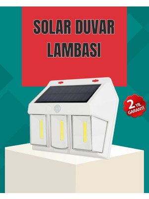 AyrStore Dış Mekan Solar Duvar Lambası – 120° Hareket Algılama, 3 Işık Modu