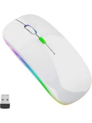 Macbook Air&macbook Pro Uyumlu Şarjlı Kablosuz Mouse Rgb LED Işıklı Ultra Slim USB 2.4ghz