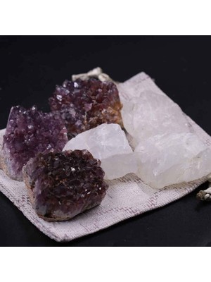 Doğal 35-55GR Ametist Taşı Seti, Renkli ve Işlenmemiş Ham Parçalar