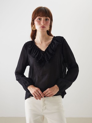 Lc Waikiki Yeni Sezon Fırfırlı V Yaka Bluz