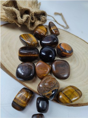 Kahverengi Kaplan Gözü Doğal Taş Tımbıl, Şık ve Enerjik Aksesuar 1 Adet