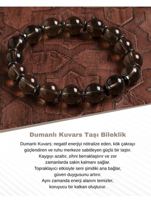 Doğal Dumanlı Kuvars Taşından Şık Bileklik, Enerji ve Şıklık Sunar
