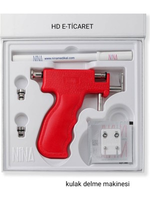Kırmızı Nina Kulak Delme Tabancası, Güvenli ve Şık Tasarım ile Kullanım Kolaylığı