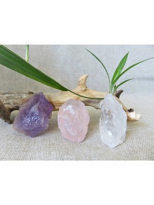 Doğal Çok Renkli Ametist ve Pembe Kuvars Kristal Taşı Kütlesi