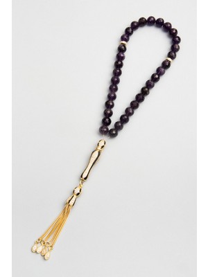 Doğal Ametist Taşlı Gümüş 24 cm Tesbih, Şık ve Enerjik Tasarım